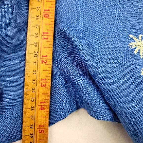 Vintage Talbots Womens Palm Tree Embroidered Blue Irish Linen Pants Size 10 - Picture 9 of 9